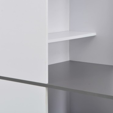 vidaXL Τραπέζι Μπαρ με Ντουλάπι Λευκό 115x59x200cm 1 τεμ.