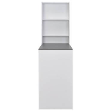 vidaXL Τραπέζι Μπαρ με Ντουλάπι Λευκό 115x59x200cm 1 τεμ.