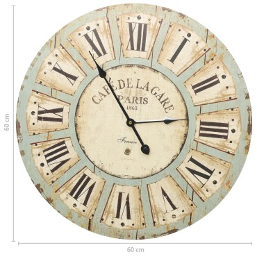 325183 vidaXL Wall Clock Multicolour 60 cm MDF
