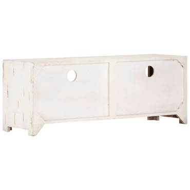vidaXL Έπιπλο Τηλεόρασης Λευκό 110x30x40cm Μασίφ Ξύλο Ακακίας