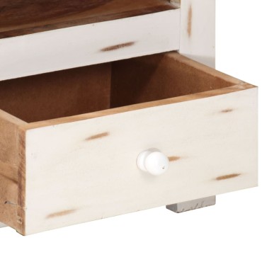 vidaXL Έπιπλο Τηλεόρασης Λευκό 110x30x40cm Μασίφ Ξύλο Ακακίας
