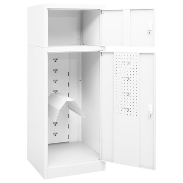 vidaXL Ντουλάπα για Σέλα Λευκό 53 x 53 x 140 εκ. Ατσάλινο