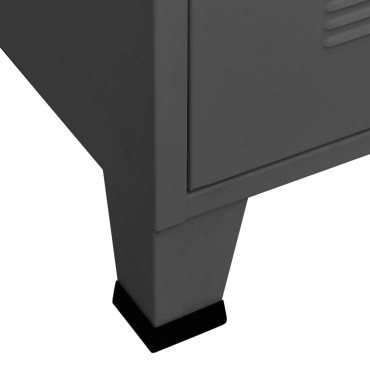 vidaXL Αρχειοθήκη Βιομηχανικού Στιλ Ανθρακί 75x40x115cm Ατσάλινη 1 τεμ.