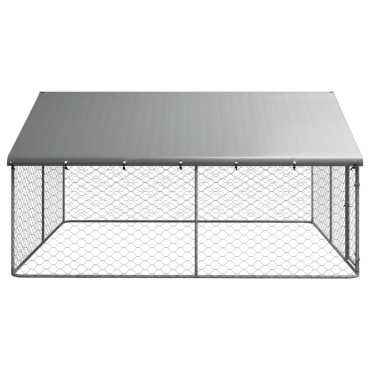 vidaXL Κλουβί Σκύλου Εξωτερικού Χώρου 300 x 300 x 150 εκ. με Στέγαστρο