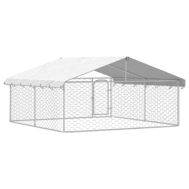 vidaXL Κλουβί Σκύλου Εξωτερικού Χώρου 300 x 300 x 150 εκ. με Στέγαστρο