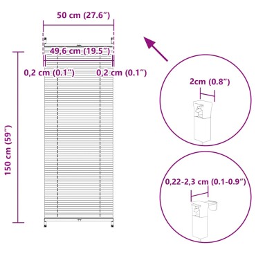 Σύστημα Σκίασης Πλισέ Λευκό 50 x 150 εκ.