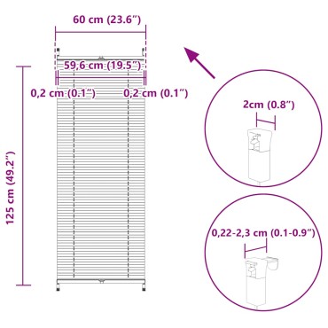 Πλισέ ρόλερ σκίασης 60x125cm Λευκό