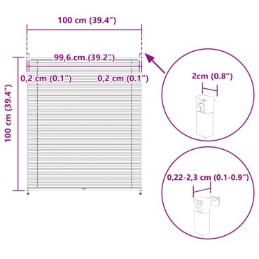 Πλισέ στόρι σκίασης 100x100cm Λευκό