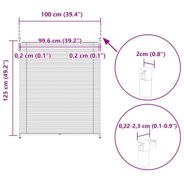 Σύστημα Σκίασης Πλισέ Λευκό 100 x 125 εκ.