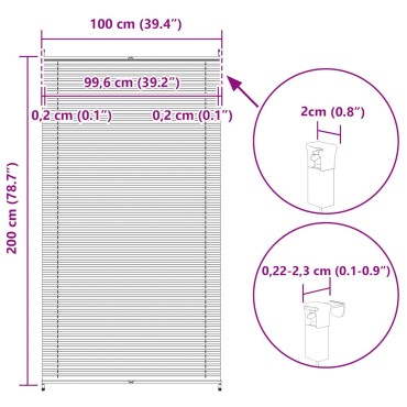 Πλισέ στόρι σκίασης 100 x 200cm Λευκό