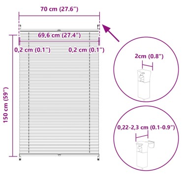 Σύστημα Σκίασης Πλισέ Κρεμ 70 x 150 εκ.