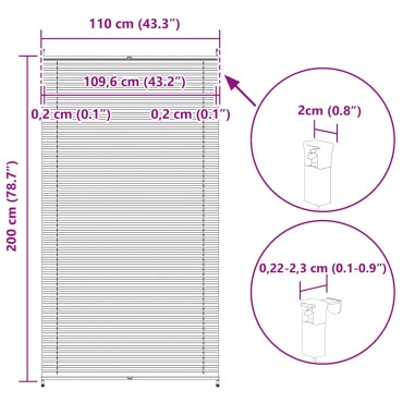 Σύστημα Σκίασης Πλισέ Κρεμ 110 x 200 εκ.