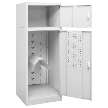 vidaXL Ντουλάπα για Σέλα Ανοιχτό Γκρι 53 x 53 x 140 εκ. Ατσάλινη