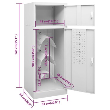 vidaXL Ντουλάπα για Σέλα Ανοιχτό Γκρι 53 x 53 x 140 εκ. Ατσάλινη