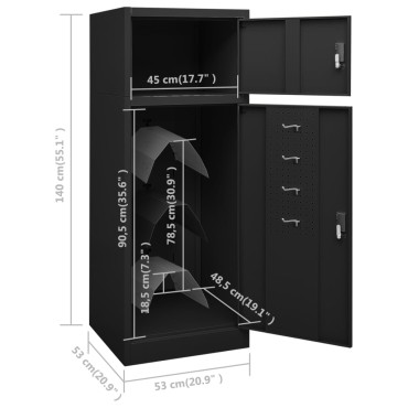 vidaXL Ντουλάπα για Σέλα Μαύρη 53 x 53 x 140 εκ. Ατσάλινη