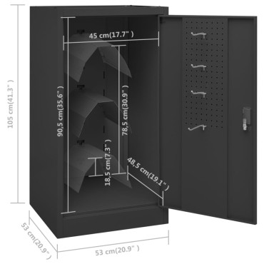 vidaXL Ντουλάπα για Σέλα Ανθρακί 53 x 53 x 105 εκ. Ατσάλινη