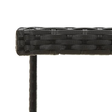 vidaXL Τραπέζι Κήπου Μαύρο 109x107x74cm Συνθετικό Ρατάν & Γυαλί 1 τεμ.