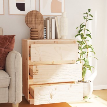 vidaXL Συρταριέρα 60x34x75cm από Μασίφ Ξύλο Πεύκου 1 τεμ.