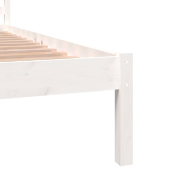 vidaXL Πλαίσιο Κρεβατιού Λευκό 140x190cm από Μασίφ Ξύλο Πεύκου 1 τεμ. - Μονό