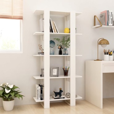 vidaXL Βιβλιοθήκη/Διαχωρ. Χώρου Λευκό 80x30x160cm Επεξ. Ξύλο 1 τεμ.