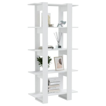 vidaXL Βιβλιοθήκη/Διαχωρ. Χώρου Λευκό 80x30x160cm Επεξ. Ξύλο 1 τεμ.