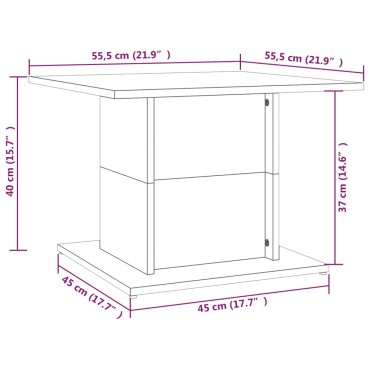 vidaXL Τραπεζάκι Σαλονιού Μαύρο 55,5x55,5x40cm Επεξεργασμένο Ξύλο 1 τεμ.