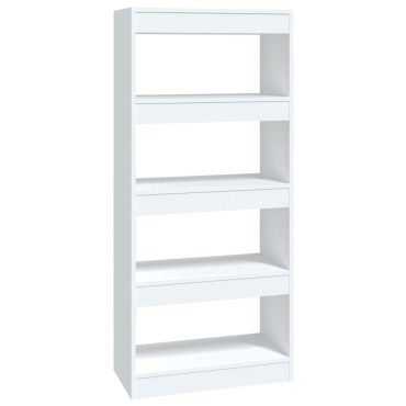 vidaXL Βιβλιοθήκη/Διαχωρ. Χώρου Λευκό 60x30x135cm Επεξεργασμένο Ξύλο 1 τεμ.