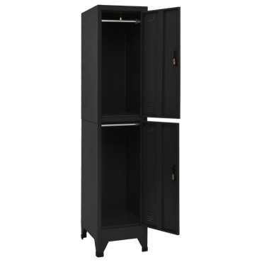 vidaXL Φοριαμός Μαύρος 38x45x180cm Ατσάλινος 1 τεμ.