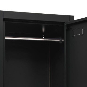 vidaXL Φοριαμός Μαύρος 38x45x180cm Ατσάλινος 1 τεμ.