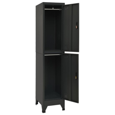 vidaXL Φοριαμός Ανθρακί 38x45x180cm από Ατσάλι 1 τεμ.