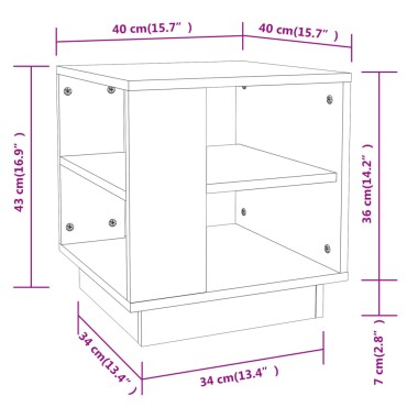 vidaXL Τραπεζάκι Σαλονιού Γκρι Σκυρ. 40x40x43cm Επεξεργασμένο Ξύλο 1 τεμ.