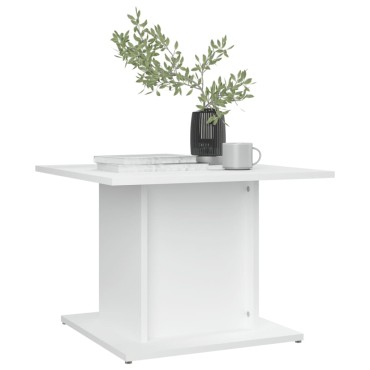 vidaXL Τραπεζάκι Σαλονιού Λευκό 55,5x55,5x40cm από Επεξ. Ξύλο 1 τεμ.