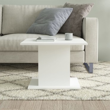 vidaXL Τραπεζάκι Σαλονιού Λευκό 55,5x55,5x40cm από Επεξ. Ξύλο 1 τεμ.