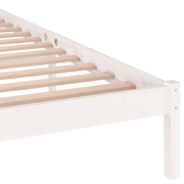 vidaXL Πλαίσιο Κρεβατιού Λευκό 200x200cm από Μασίφ Ξύλο Πεύκου 1 τεμ. - Διπλό