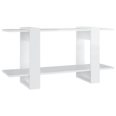 vidaXL Βιβλιοθήκη Ραφιέρα Γυαλ. Λευκό 100x30x51cm Επεξεργασμένο Ξύλο 1 τεμ.