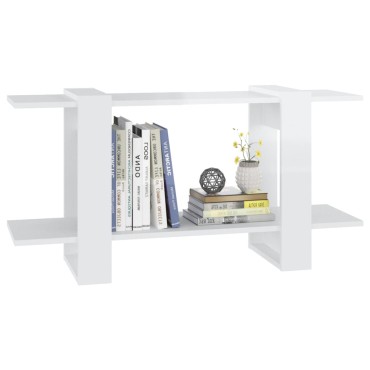 vidaXL Βιβλιοθήκη Ραφιέρα Γυαλ. Λευκό 100x30x51cm Επεξεργασμένο Ξύλο 1 τεμ.