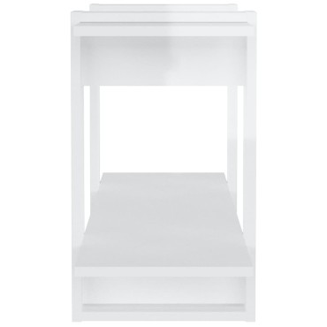 vidaXL Βιβλιοθήκη Ραφιέρα Γυαλ. Λευκό 100x30x51cm Επεξεργασμένο Ξύλο 1 τεμ.