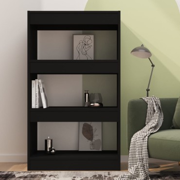 vidaXL Βιβλιοθήκη/Διαχωριστικό Χώρου Μαύρο 80x24x192cm Επεξ. Ξύλο 1 τεμ.