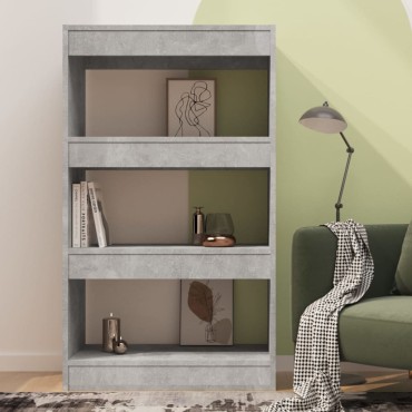 vidaXL Βιβλιοθήκη/Διαχωρισ. Χώρου Γκρι Σκυρ. 60x24x186cm Επεξ. Ξύλο 1 τεμ.