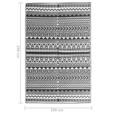 vidaXL Χαλί Εξωτερικού Χώρου Μαύρο 190 x 290 εκ. από Πολυπροπυλένιο