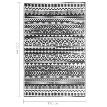 vidaXL Χαλί εξωτερικού χώρου ARAKIL Μαύρο 190x290 cm PP