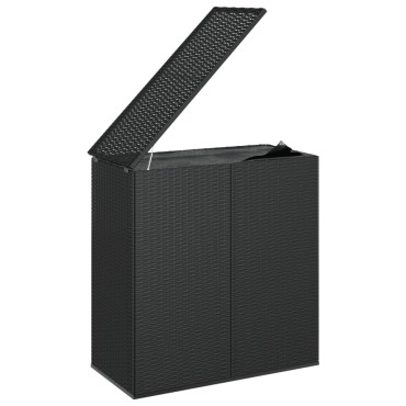vidaXL Κουτί Μαξιλαριού Κήπου Μαύρο 100x49x103,5cm Ρατάν Πολυαιθ. 1 τεμ.