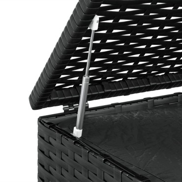 vidaXL Κουτί Μαξιλαριού Κήπου Μαύρο 100x49x103,5cm Ρατάν Πολυαιθ. 1 τεμ.