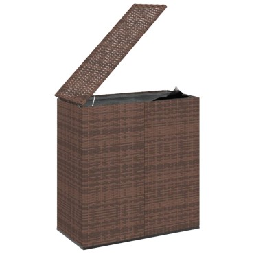 vidaXL Κουτί Μαξιλαριού Κήπου Καφέ 100x49x103,5cm Ρατάν Πολυαιθ. 1 τεμ.