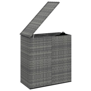 vidaXL Κουτί Μαξιλαριού Κήπου Γκρι 100x49x103,5cm Ρατάν Πολυαιθ. 1 τεμ.
