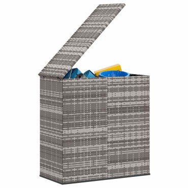 vidaXL Κουτί Μαξιλαριού Κήπου Γκρι 100x49x103,5cm Ρατάν Πολυαιθ. 1 τεμ.