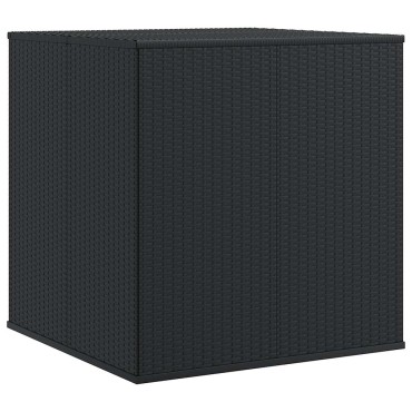 vidaXL Κουτί Μαξιλαριού Κήπου Μαύρο 100x97,5x104cm Ρατάν Πολυαιθ. 1 τεμ.