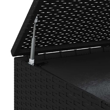 vidaXL Κουτί Μαξιλαριού Κήπου Μαύρο 100x97,5x104cm Ρατάν Πολυαιθ. 1 τεμ.