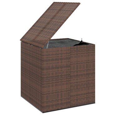 vidaXL Κουτί Μαξιλαριού Κήπου Καφέ 100x97,5x104cm Ρατάν Πολυαιθ. 1 τεμ.