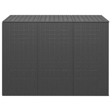 vidaXL Κουτί Μαξιλαριού Κήπου Μαύρο 145x100x103cm Ρατάν Πολυαιθ. 1 τεμ.